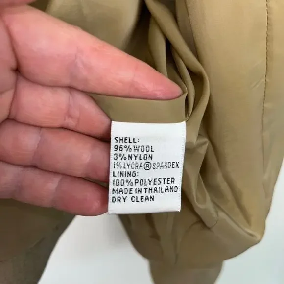 Talbots Women's Sz 18 Military Style Wool Jacket Light Camel Snaps - Picture 7 of 8